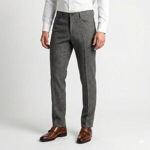 Zanella Mens Wool Dress Pants Super 120s Italy Gray 32